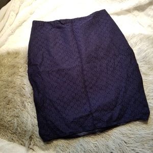 The Limited Navy Pencil Skirt w/ Lace
